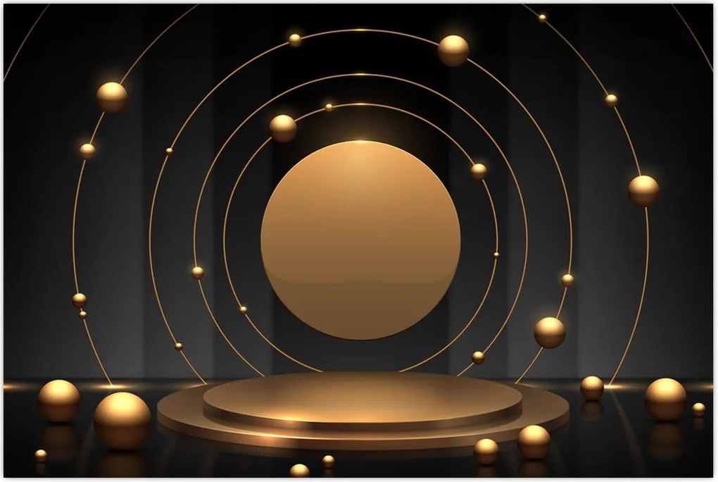 Tablou - Cercuri aurii (90x60 cm)