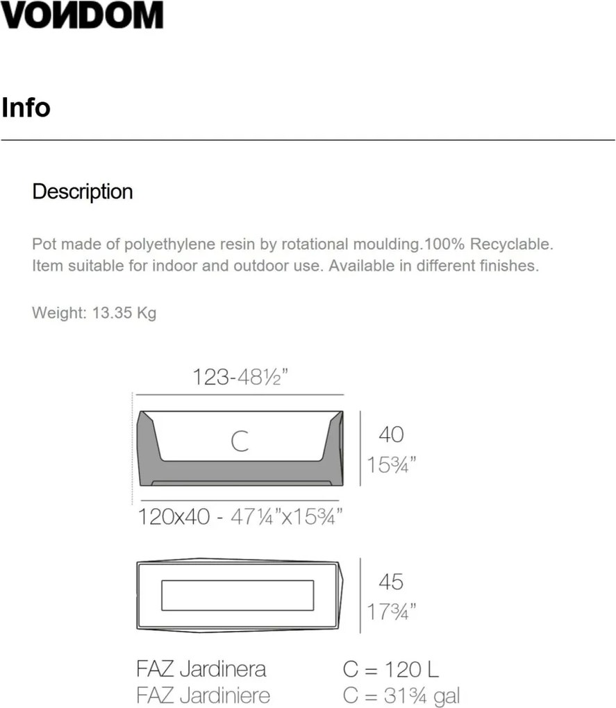 Ghiveci / Jardiniera plante design decorativ modern Faz CUBO PLANTER II