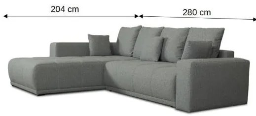 Coltar Extensibil Cu Otoman Stanga Otis, 5 Locuri, Lada Depozitare, Gri, 280 Cm