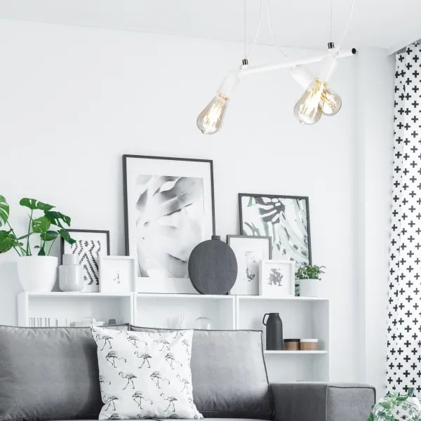 Lustră pe cablu TARO 3xE27/60W/230V albă