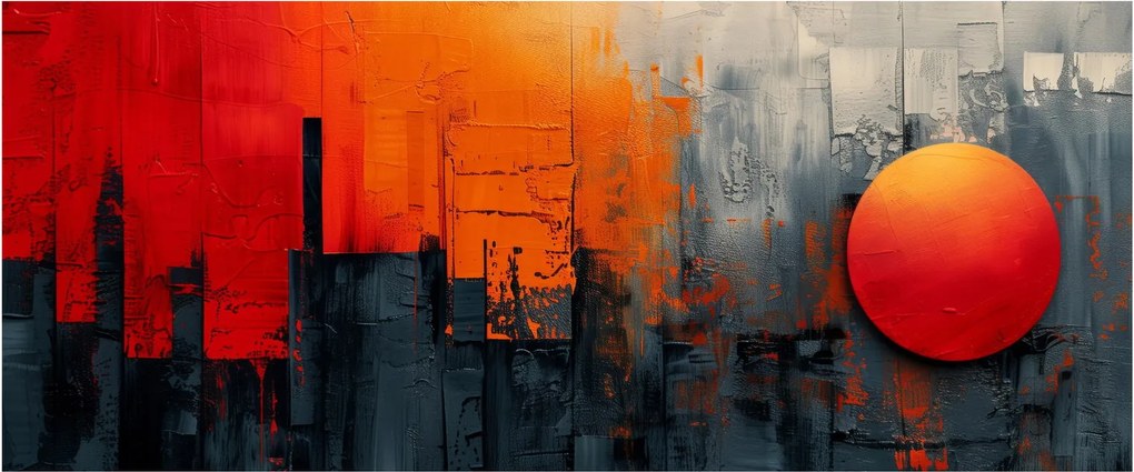 Tablou - Pictura abstractă a orașului (120x50 cm)