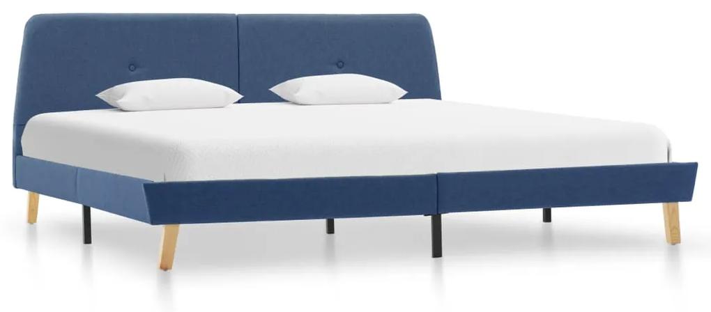 286930 vidaXL Cadru de pat, albastru, 180 x 200 cm, material textil