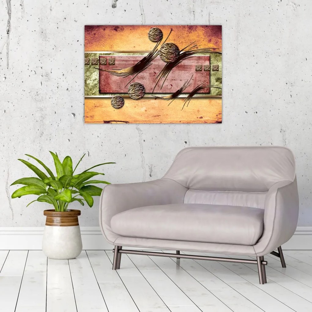 Tablou pe sticlă abstract (70x50 cm)