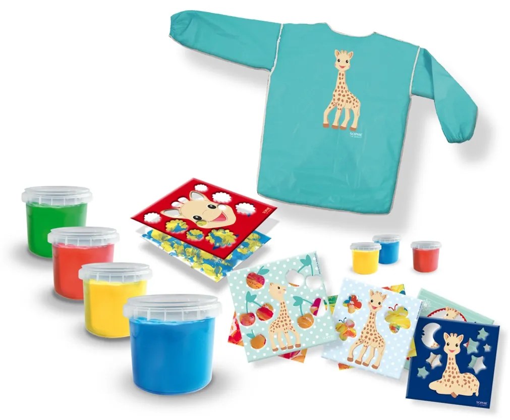 Girafa Sophie - Set acuarele pentru degetele cu planse si sort