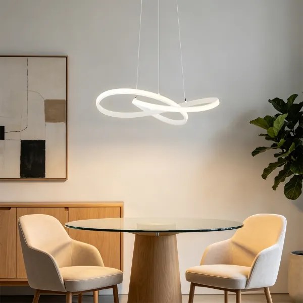 Brilagi - LED dimabil lustră suspendată pe cablu INFINITY LED/55W/230V 50x50 cm albă + telecomandă