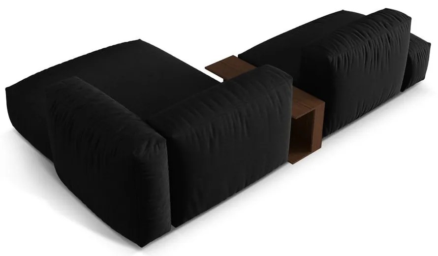 Colțar modular negru (cu colț pe partea dreaptă) Martina – Micadoni Home