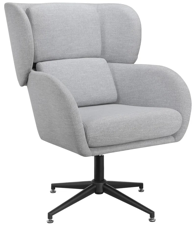 Fotoliu gri deschis wing cu tapițerie din catifea Vanessa – Støraa