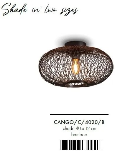 Plafoniera eco din bambus Cango S 40x20, bl