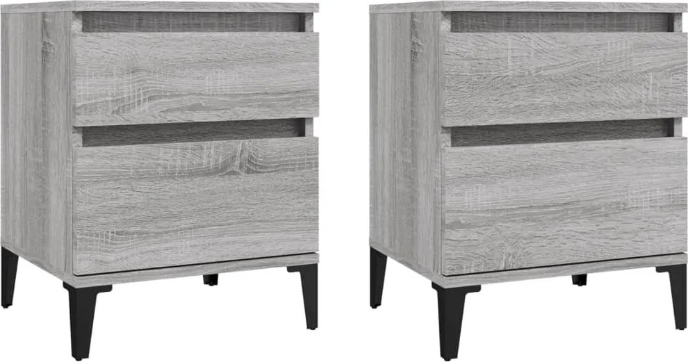 vidaXL Noptiere, 2 buc., gri sonoma, 40x35x50 cm