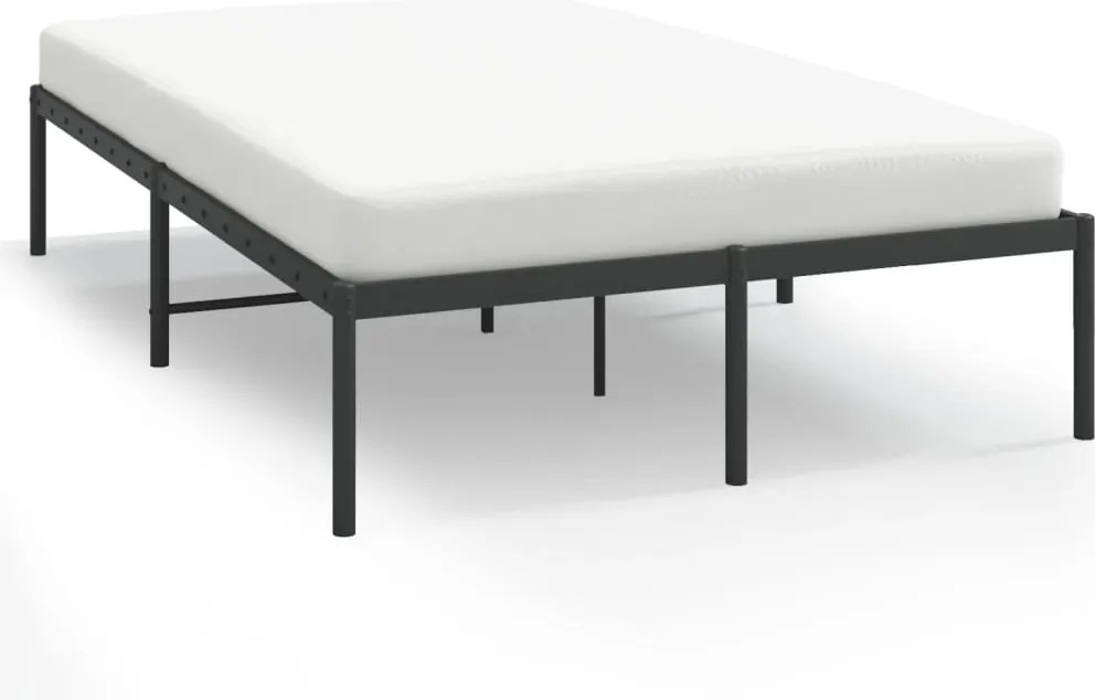 vidaXL Cadru pat metalic, negru, 120x190 cm