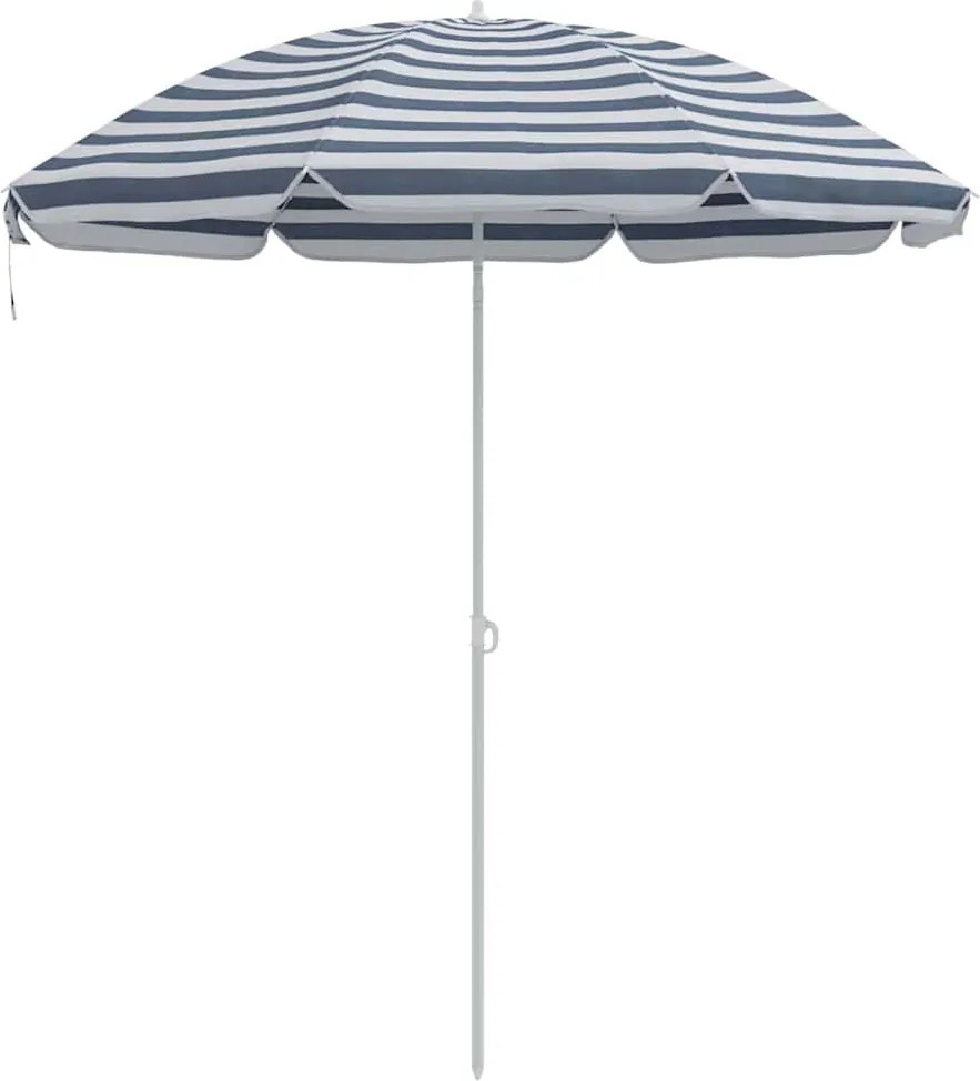 vidaXL Parasol de Plajă Albastru și Alb 263 x 263 x 272 cm