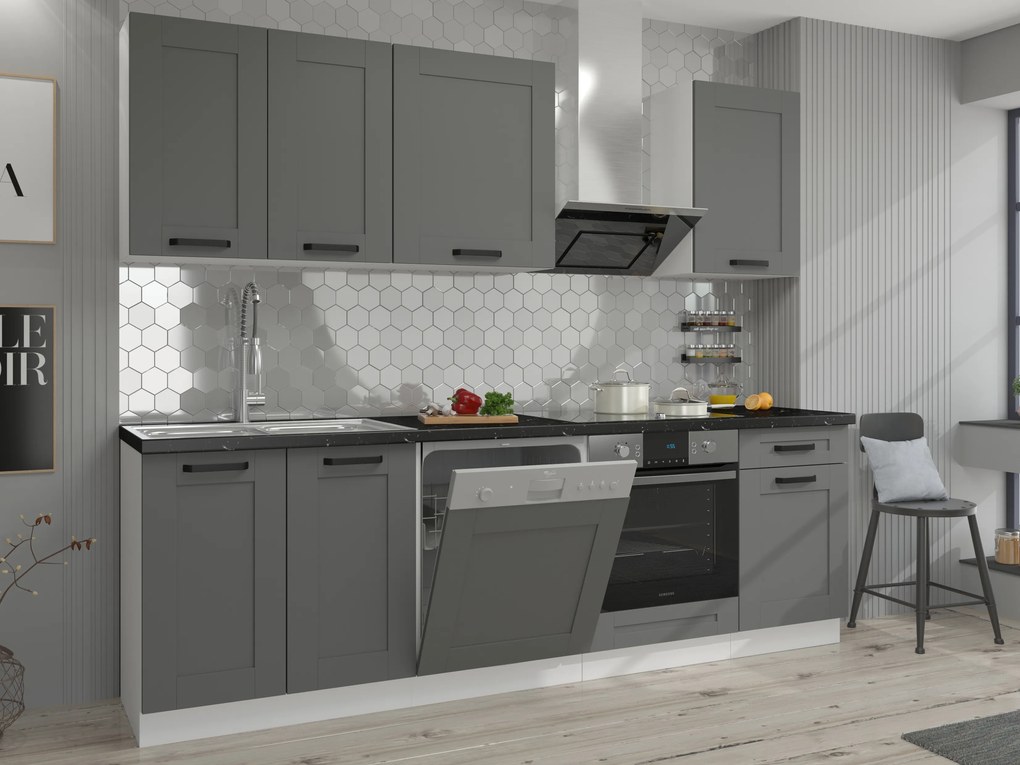 Dulap de bucătărie pentru alimente Lucid 60 DK 210 2F (dustgrey + alb). 1045564