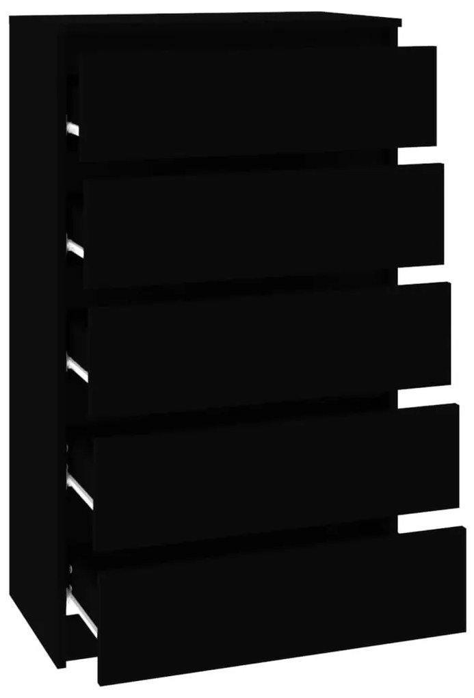 Dulap cu sertar, negru, 60x36x103 cm, lemn prelucrat 1, Negru