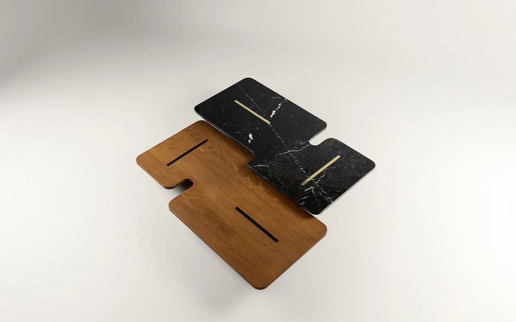 Masă lemn masiv de cafea Jais /15 cm, 130 × 68,5 × 20 cm