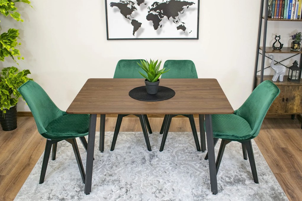 Masa de sufragerie maro cu blat in decor frasin ESTE 120x80