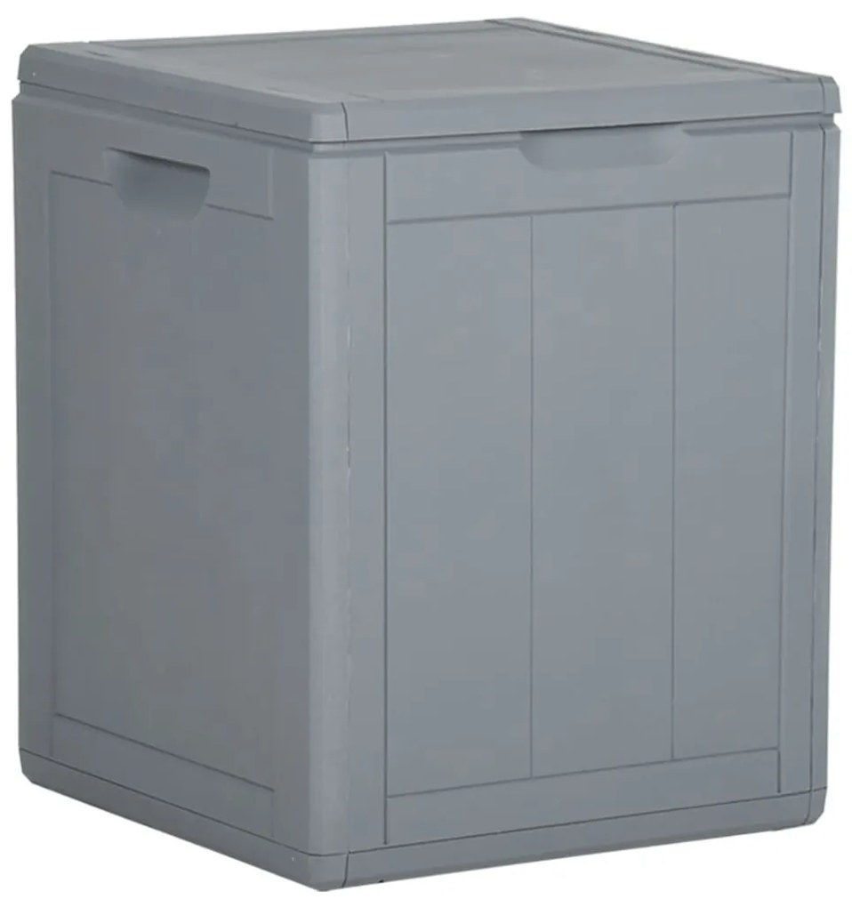 vidaXL Cutie de depozitare pentru grădină, gri, 90L, aspect de lemn din PP