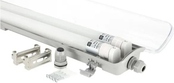 Corp de iluminat tehnic LED pentru tuburi T8, 2xG13/18W, 230V, 5000K, IP65, 127 cm