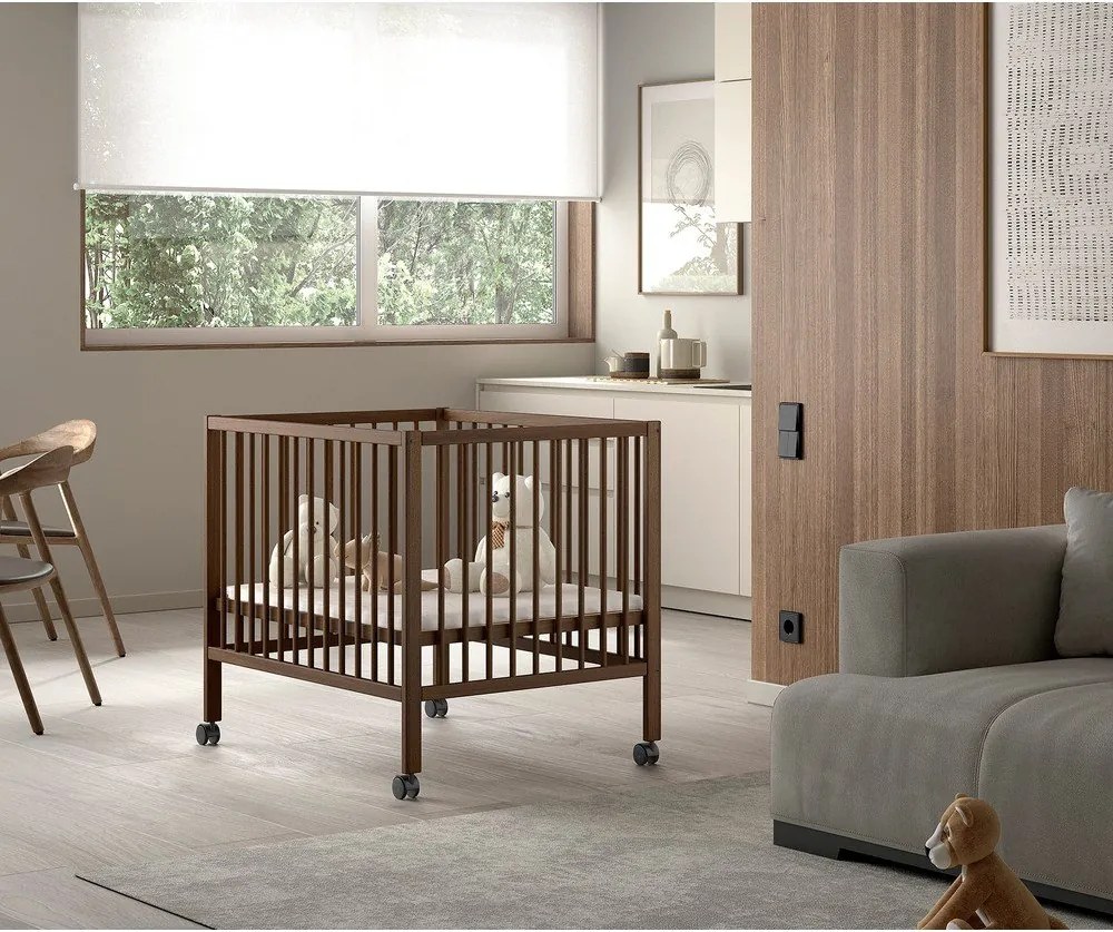 Țarc pentru copii maro din lemn de fag 95x75 cm Dino – Vipack