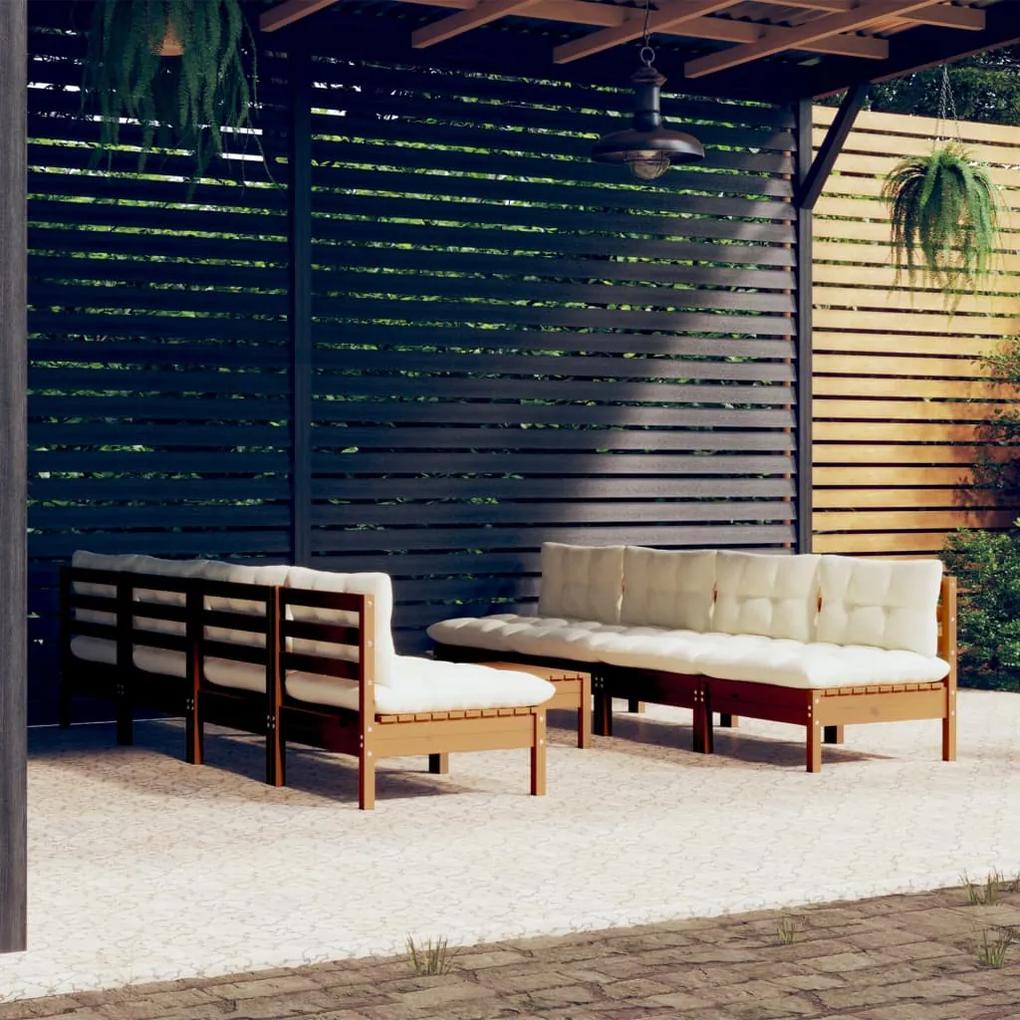 3096145 vidaXL Set mobilier de grădină cu perne, 9 piese, lemn masiv de pin