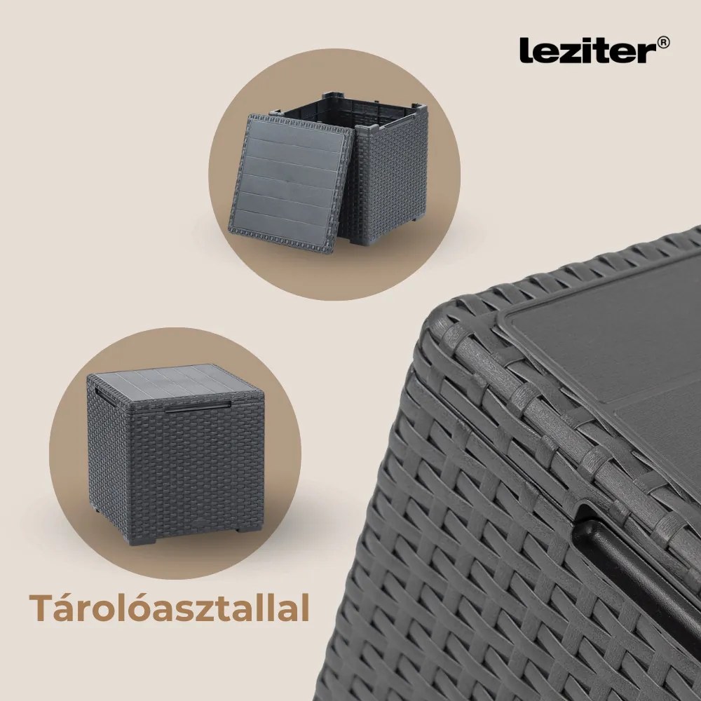 Set de mobilier de grădină Claire IV cu 18 locuri și masă de depozitare Vigo, grafit