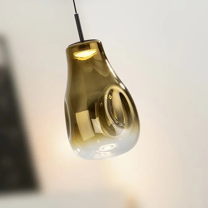 Pendul LED design modern Aledis negru/ auriu