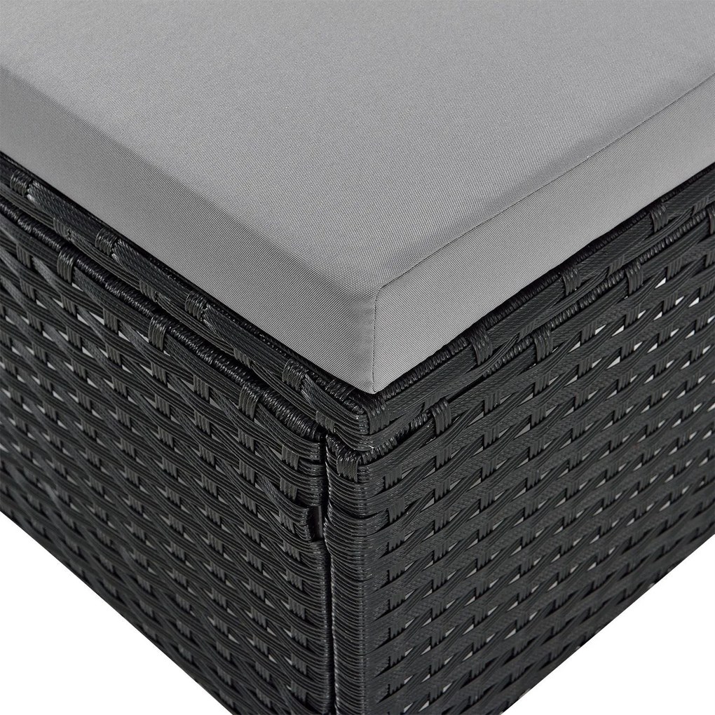Juskys Set ratan de gradina Manacor - perne negre, gri