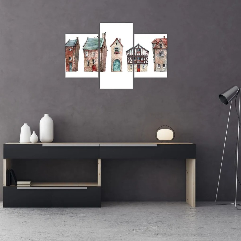 Tablou - Case în acuarelă (90x60 cm)