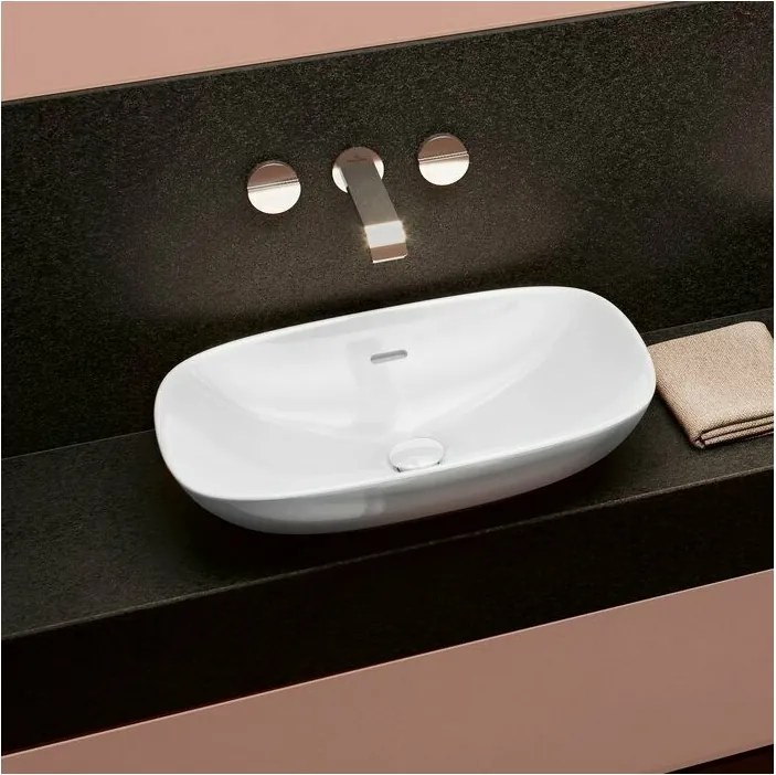 Lavoar pe blat Villeroy&Boch Loop&Friends TitanCeram alb Alpin CeramicPlus 56x38 cm