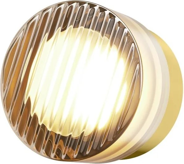 Mini Aplica LED CCT cu striatii diagonale Olo alama