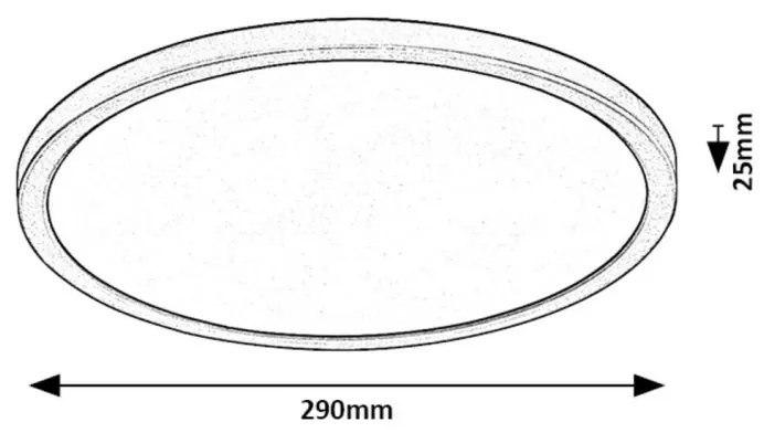 Plafoniera LED slim 29cm Gonzalo negru/alb