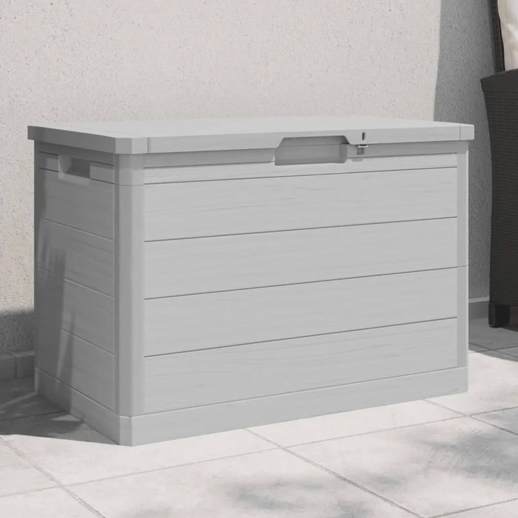 vidaXL Cutie de perne de exterior gri 77,5x44,5x53 cm polipropilenă