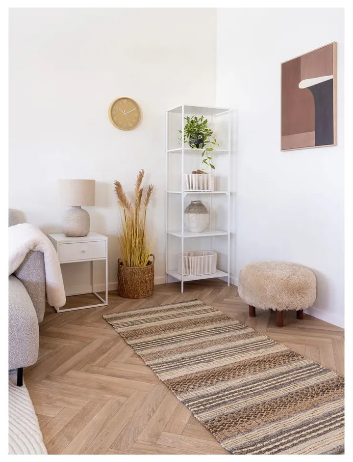 Covor maro țesut manual din amestec de iută 60x90 cm Morena – House Nordic