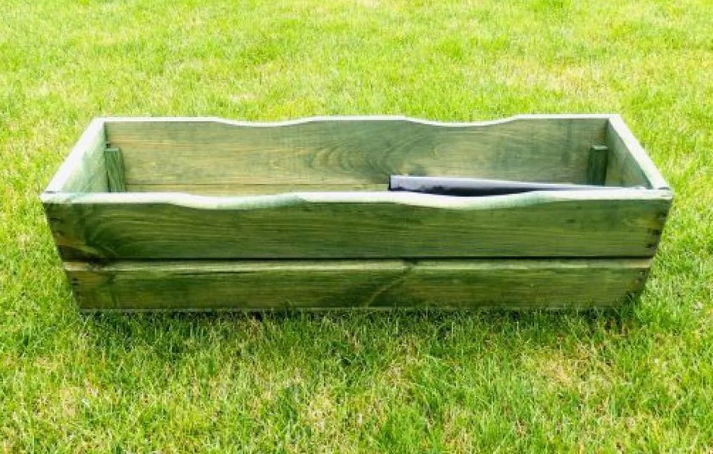 Ghiveci din lemn pentru flori 64 cm verde