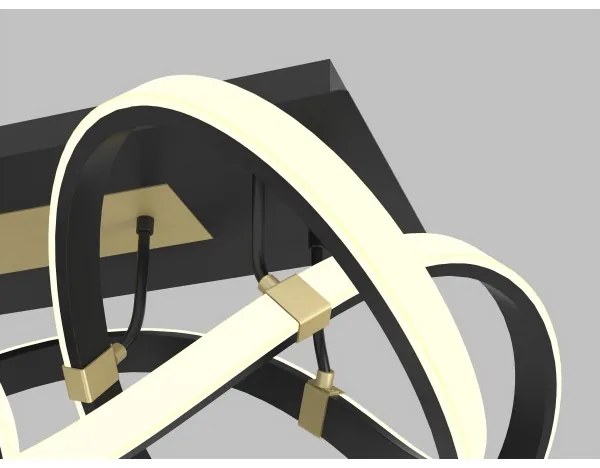 Wofi 9134-204 - Lustr LED INDIGO 64W stmívatelný, černá/zlatá, 230V