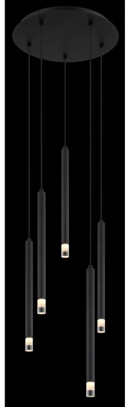 Lustra suspendata design minimalist BLAKE 5L negru