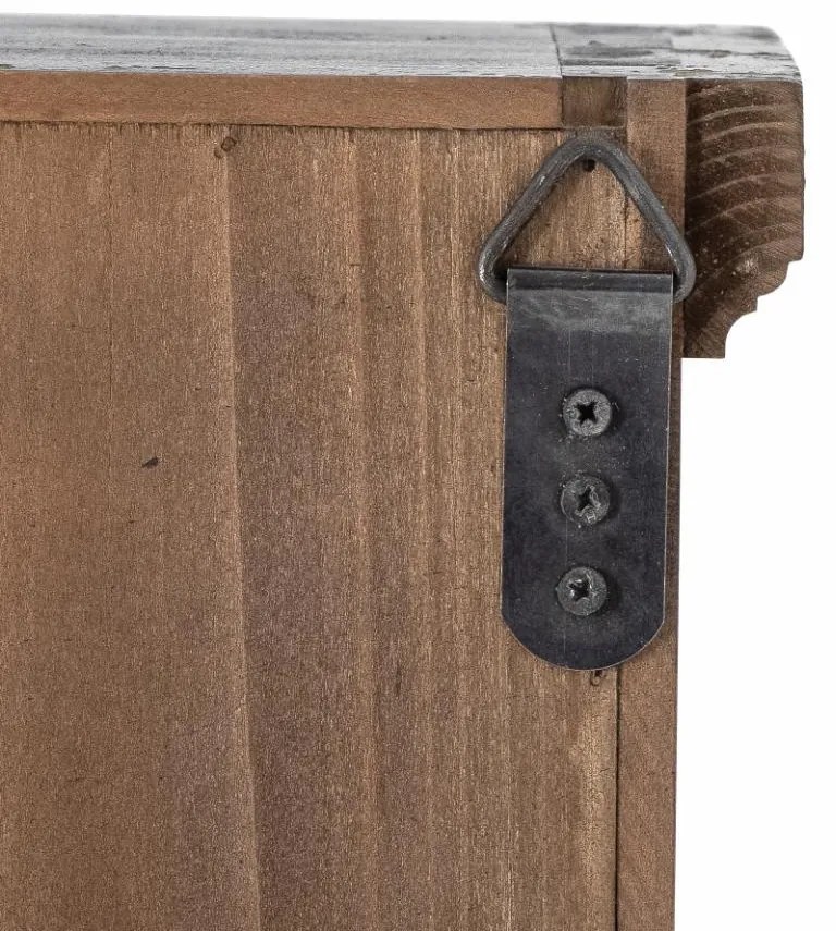 Vitrina negra, din lemn cu aspect vintage, Hazem