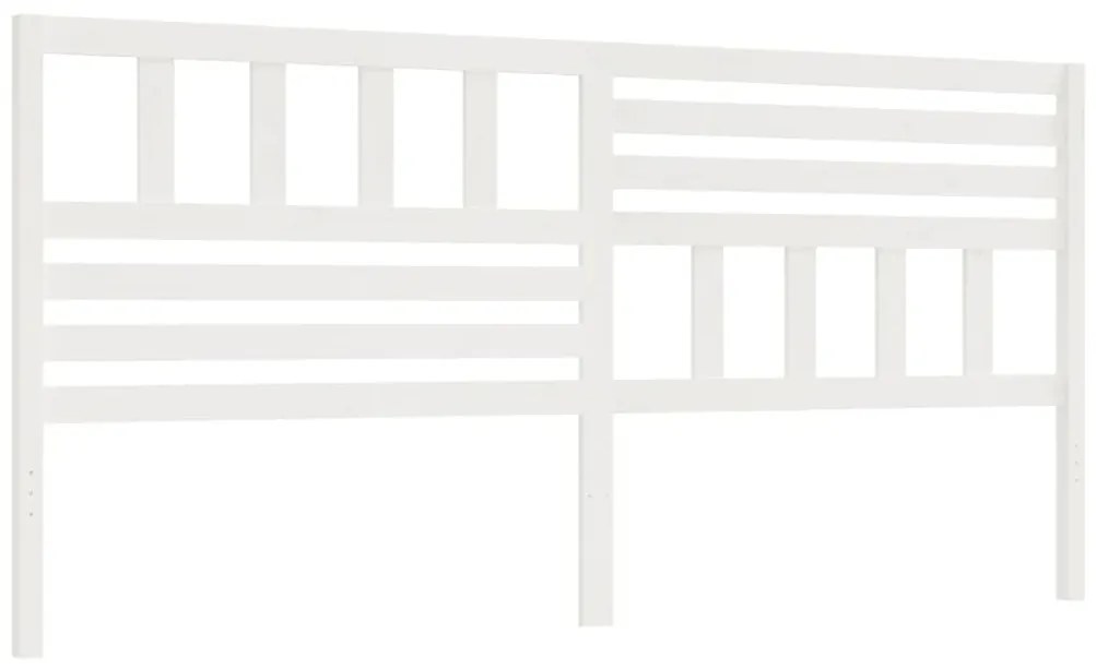 814165 vidaXL Tăblie de pat, alb, 206x4x100 cm, lemn masiv de pin