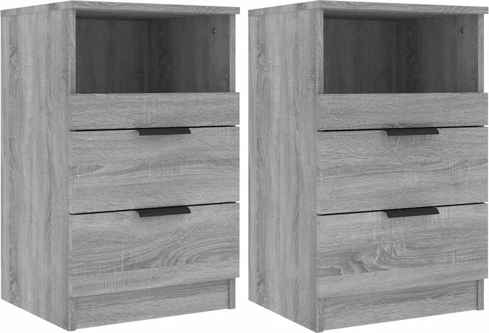 vidaXL Noptiere, 2 buc., gri sonoma, lemn prelucrat