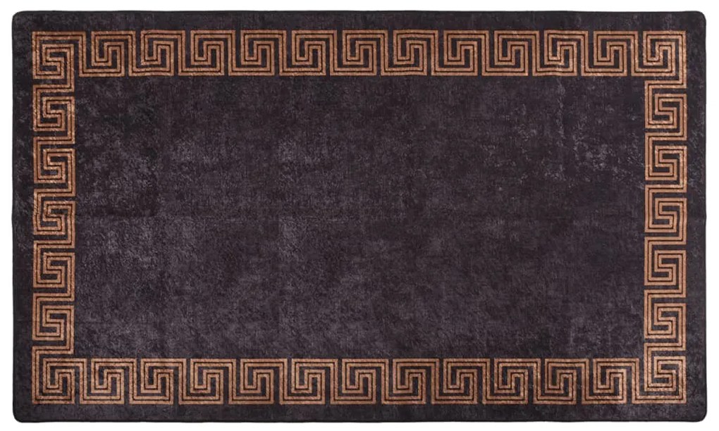 vidaXL Covor lavabil, negru și auriu, 190x300 cm, antiderapant