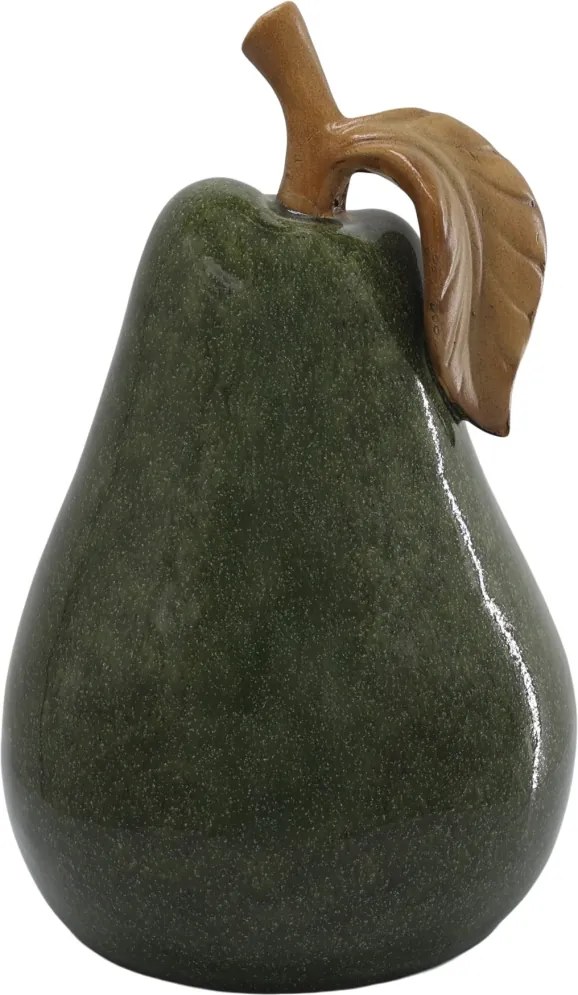 Decorațiune din ceramică în formă de pară verde închis, H23 cm, Ø14 cm