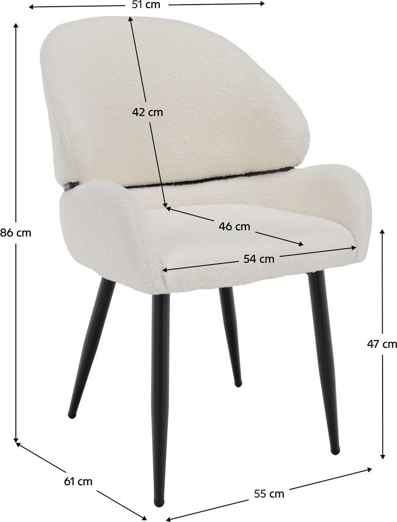 Scaun de sufragerie, alb/negru, SANAKO TYP 1