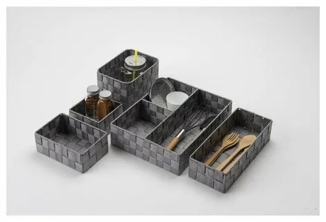 Compactor Organizator depozitare pentru sertar M TEX, 18 x 12 x 7cm, gri