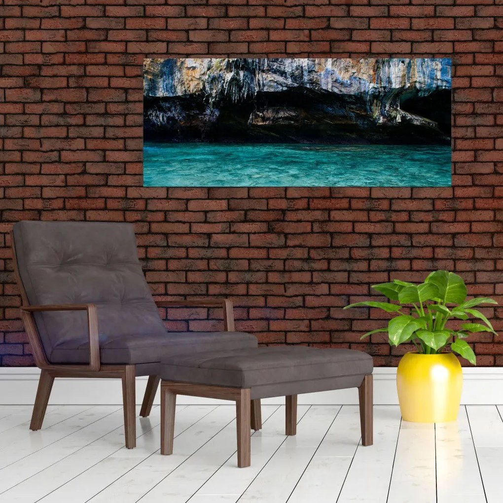 Tablou cu apă și stâci (120x50 cm)