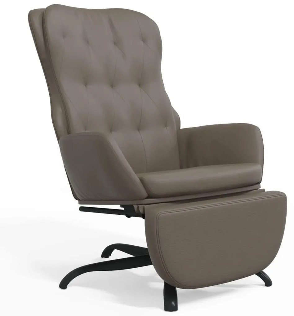 3097688 vidaXL Scaun de relaxare cu taburet, gri antracit, piele ecologică