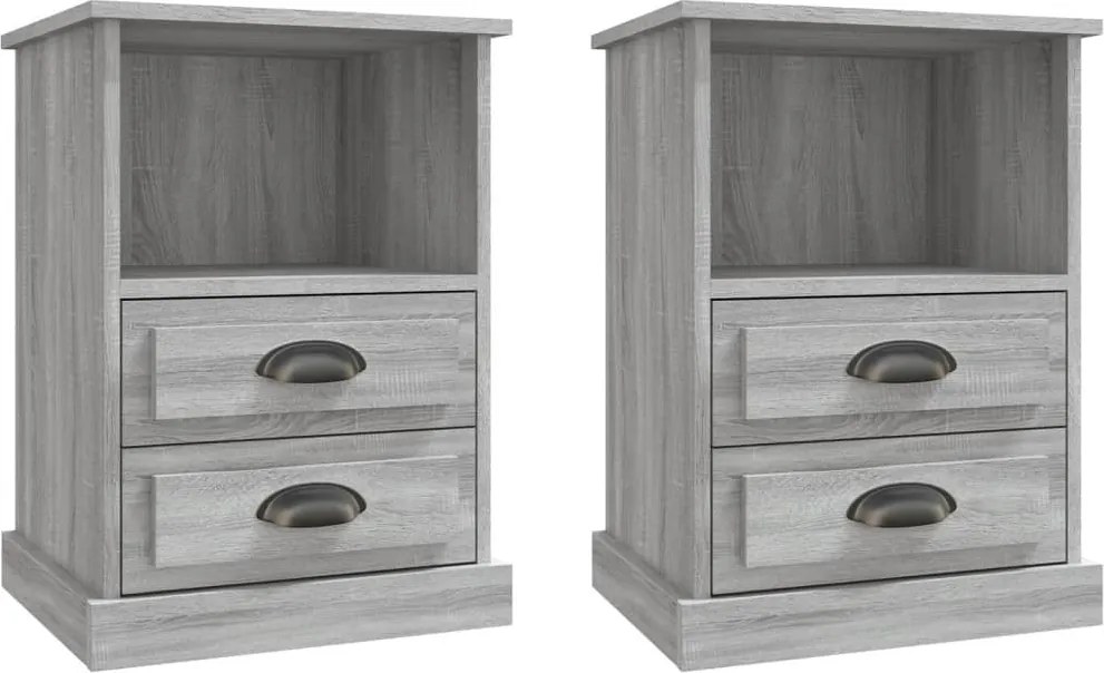 vidaXL Noptiere, 2 buc., gri sonoma, 43x36x60 cm