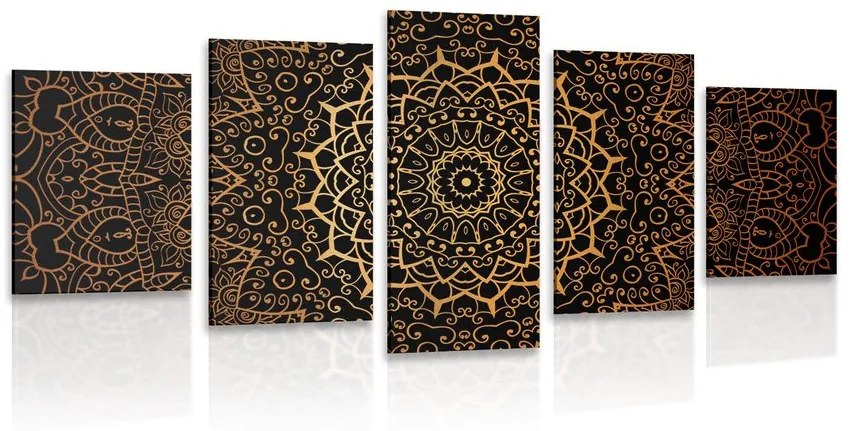 Tablou 5-piese Mandala vintage în stil indian