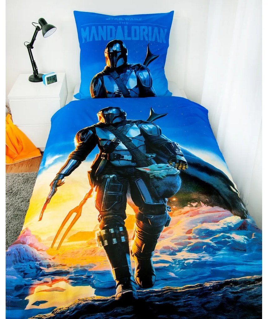 Lenjerie de pat din bumbac Herding Mandalorian, 135 x 200 cm, 80 x 80 cm
