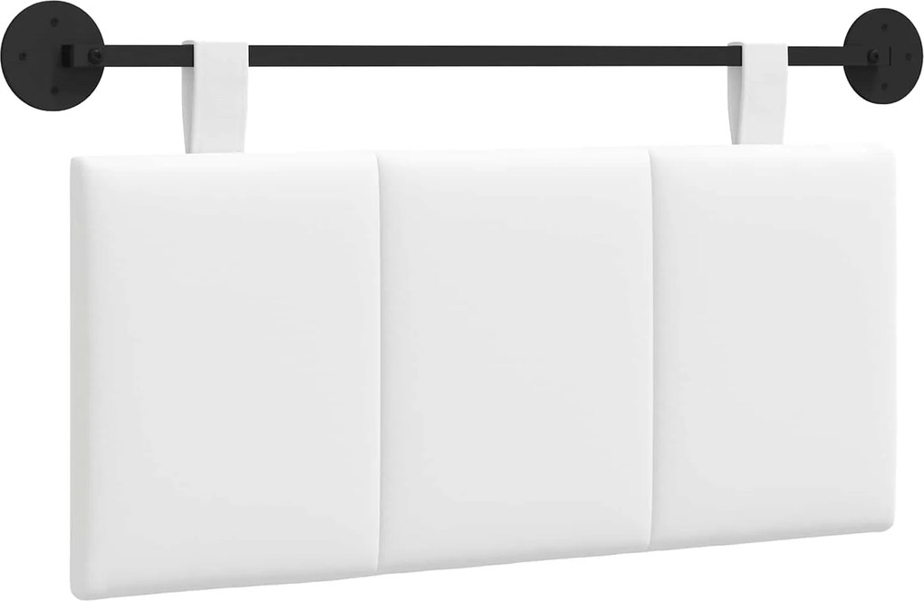 vidaXL Cap de pat suspendat Pe perete Alb 90 x 55 x 5 cm țesătură