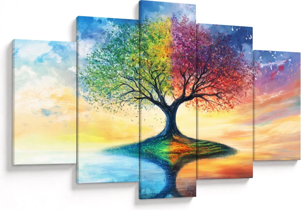 Tablou – Arbore pictat al anotimpurilor (150x105 cm)