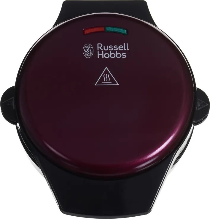 La mâna a doua: Aparat gogosi si vafe 3in1 Russell Hobbs Fiesta 24620-56, 900w, Placi antiadere, Capac cu autoblocare, Bordo/Negru